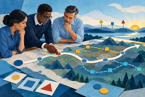 Equipe de projeto avalia cenários e prepara respostas para riscos.